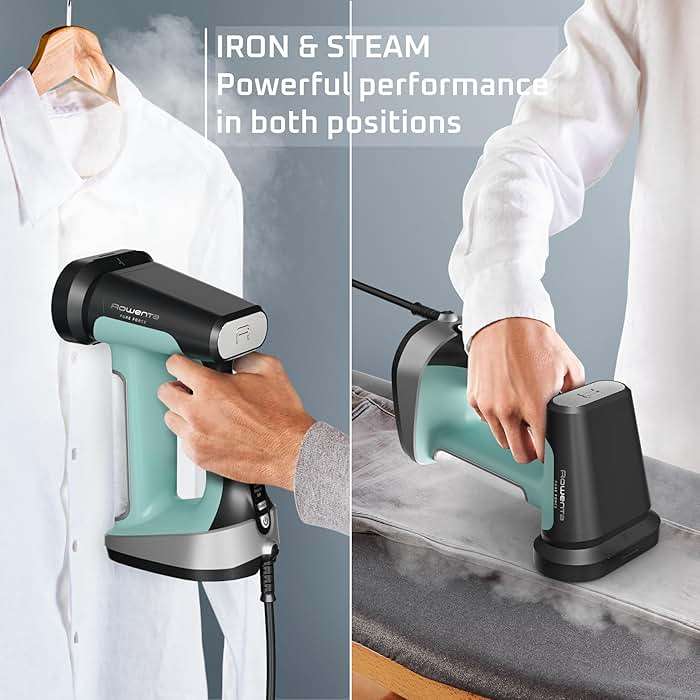 Rowenta Handheld Steamer for Clothes, Pure Force 2in1 Steamer & Iron, 1875W, Vertical/Horizonal Steaming & Ironing, Lightweight, Auto-off, XL power, 1875 Watts, DR8822 - Image 7