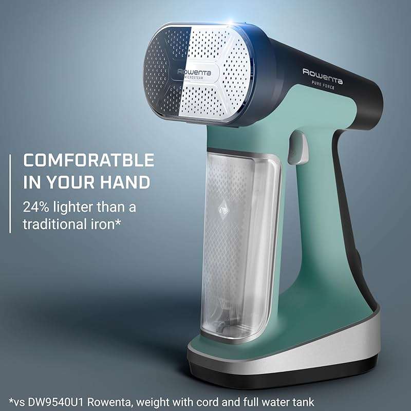 Rowenta Handheld Steamer for Clothes, Pure Force 2in1 Steamer & Iron, 1875W, Vertical/Horizonal Steaming & Ironing, Lightweight, Auto-off, XL power, 1875 Watts, DR8822 - Image 9
