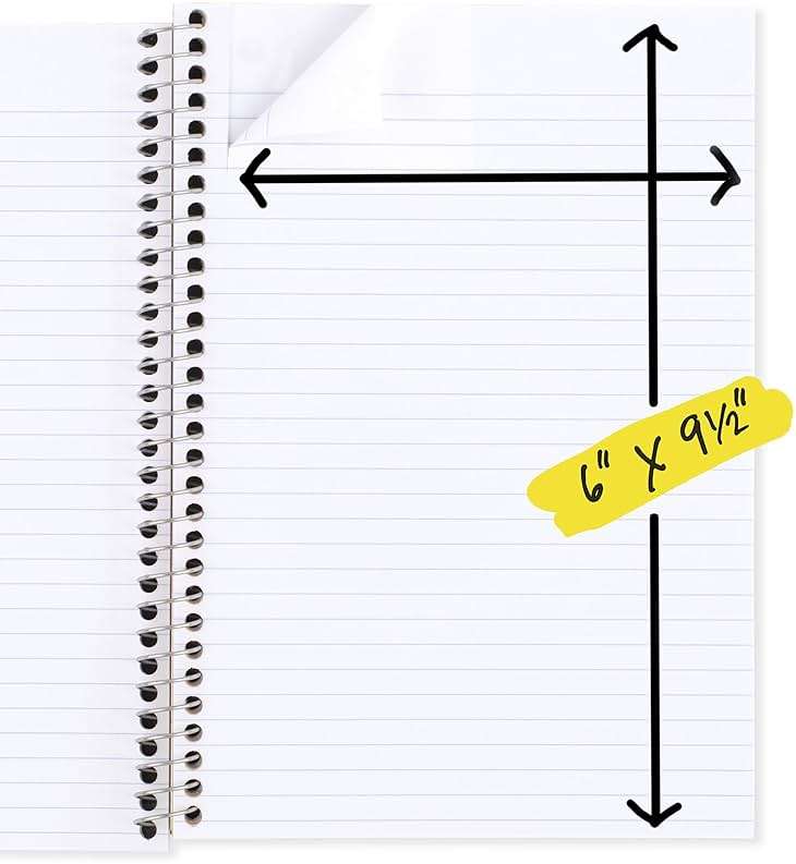 Five Star Spiral Notebook, 2 Subject, College Ruled Paper, 6" x 9-1/2", 80 Sheets, Fights Ink Bleed, Water Resistant Cover, Gray (840029AA3-ECM) - Image 3