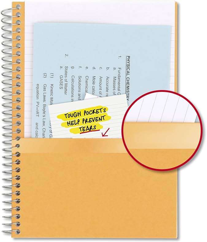 Five Star Spiral Notebook, 2 Subject, College Ruled Paper, 6" x 9-1/2", 80 Sheets, Fights Ink Bleed, Water Resistant Cover, Gray (840029AA3-ECM) - Image 6