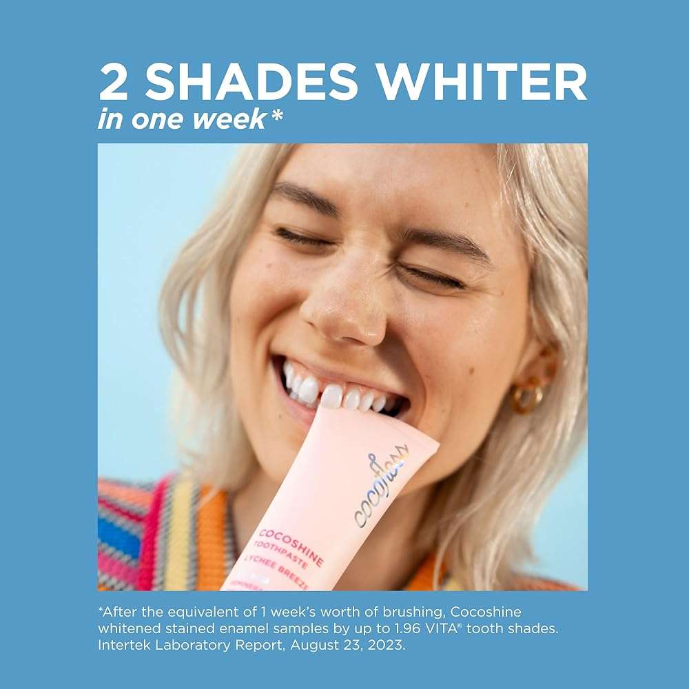 Cocoshine Teeth Whitening Toothpaste by Cocolab, Nano-Hydroxyapatite Toothpaste, Non-Fluoride with Xylitol and Coconut Oil, Gently Formulated for Sensitive Teeth, For Adults and Kids, Mint, 3.4 Oz - Image 4