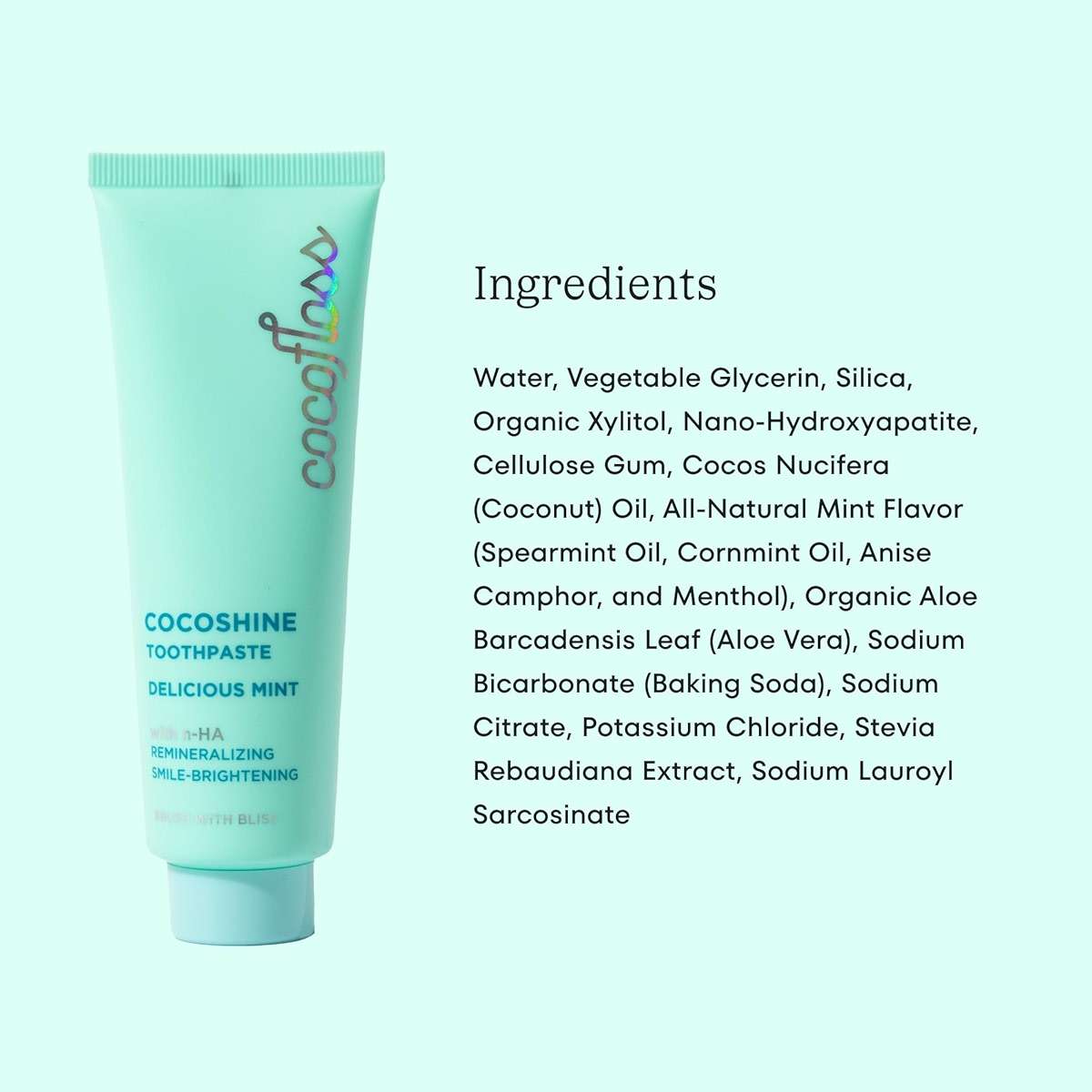 Cocoshine Teeth Whitening Toothpaste by Cocolab, Nano-Hydroxyapatite Toothpaste, Non-Fluoride with Xylitol and Coconut Oil, Gently Formulated for Sensitive Teeth, For Adults and Kids, Mint, 3.4 Oz - Image 5