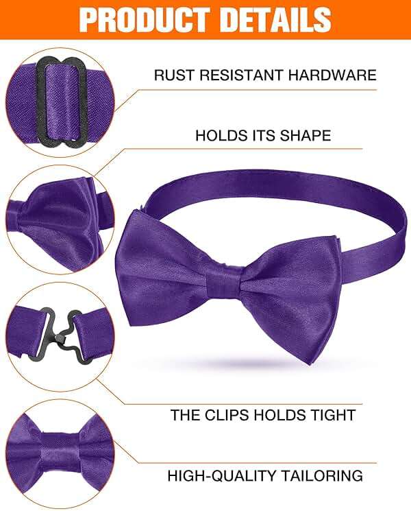 JaGely 40 Pcs Bow Tie for Men Bulk Pre-tied Adjustable Satin Tuxedos Bowtie for Wedding Party Formal - Image 3