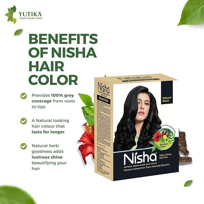 Nisha Natural Henna Based Hair Color, Permanent Black Hair Color Dye, Natural Premium Henna, 100% Grey Coverage, Natural Black, 2.12 oz - Image 4