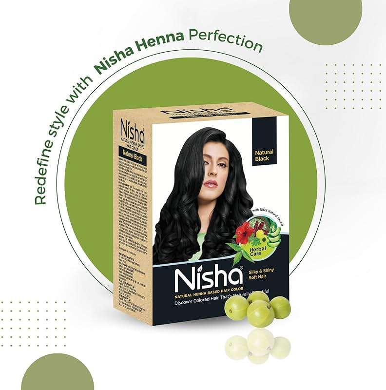 Nisha Natural Henna Based Hair Color, Permanent Black Hair Color Dye, Natural Premium Henna, 100% Grey Coverage, Natural Black, 2.12 oz - Image 7