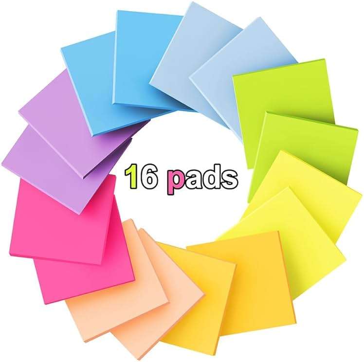 (16 Pack) Pop Up Sticky Notes 3x3 in Accordion Stickies Super Sticking Power Memo Pads Bright Colors - Image 4