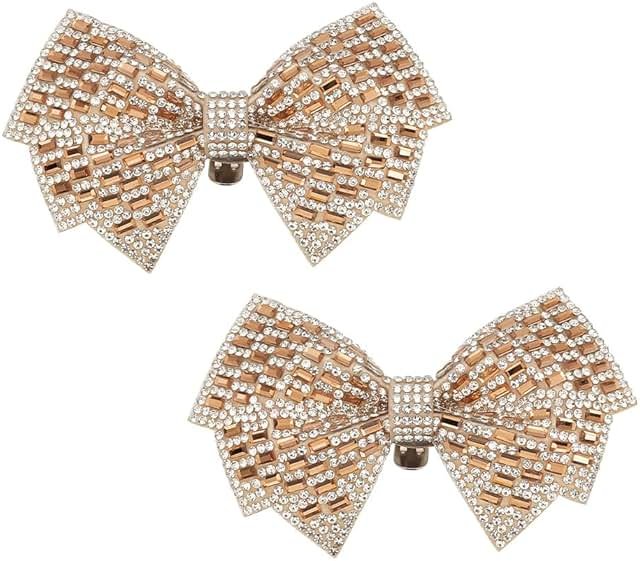 DELORIGIN 1 Pair Bow Shoe Clips Wedding Rhinestone Bow Shoe Buckles Bridal Removable Shoe Clips Bowknot Shoe Buckle Bag Clothing Hair Decorations for Women Party Heels Flats Pumps Craft - Product Image