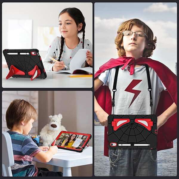 Auizotl Case for iPad (A16) 11th Generation 11 Inch (2025),iPad 10th Generation 10.9 Inch (2022) i Pad Case 10th Gen with Screen Protector,Shockproof Cover for i Pad 11/10 Gen,Black Red - Image 6