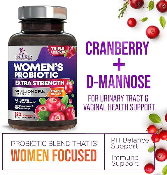 Probiotics for Women - Probiotic Blend 90 Billion CFU Per Serving - Women's Probiotic for Targeted Vaginal & Digestive Health Support - 16 Strains, Cranberry, Prebiotics - Bottled USA - 120 Capsules - Image 5