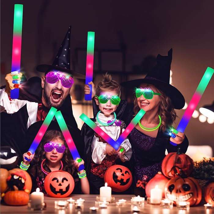 HONLYNE168 PCS Glow in the Dark Party Supplies, Light Up Party Favors 12PCS LED Glasses, 16PCS Foam Glow Sticks, 40PCS Finger Lights, 100PCS Glow Sticks Bulk for Glow Party Wedding Birthday Raves - Image 2
