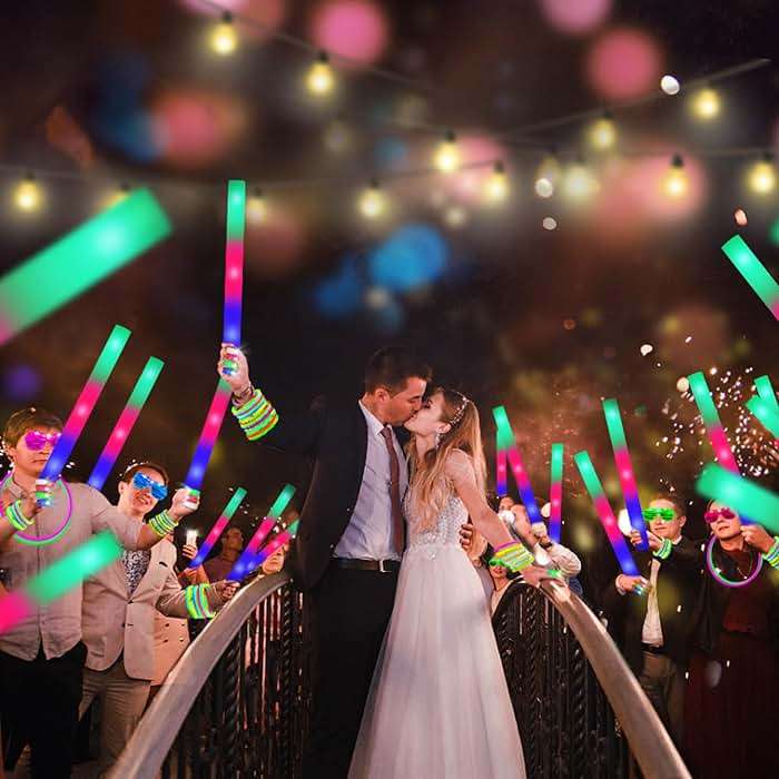 HONLYNE168 PCS Glow in the Dark Party Supplies, Light Up Party Favors 12PCS LED Glasses, 16PCS Foam Glow Sticks, 40PCS Finger Lights, 100PCS Glow Sticks Bulk for Glow Party Wedding Birthday Raves - Image 4