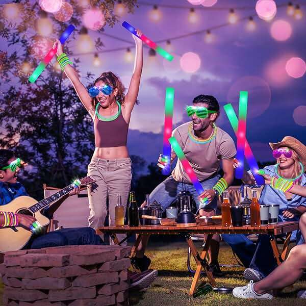 HONLYNE168 PCS Glow in the Dark Party Supplies, Light Up Party Favors 12PCS LED Glasses, 16PCS Foam Glow Sticks, 40PCS Finger Lights, 100PCS Glow Sticks Bulk for Glow Party Wedding Birthday Raves - Image 8