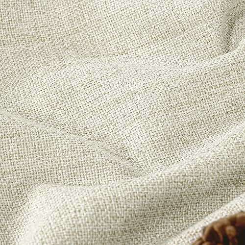 Lajode Blackout Curtains for Bedroom - Linen Black Out Curtains 84 Inch Long Thermal Insulated Burlap Grommet Window Drapes for Farmhouse Living Room Darkening, 2 Panels, Each 52" Wide, Natural Cream - Image 4