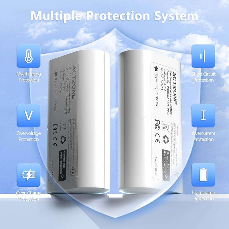 ActZone 2 Pack Outdoor Battery Compatible with Wyze Palm Door Lock/Wyze Battery Cam Pro Camera & Duo Cam Doorbell, Upgraded Doorbell Batteries Compatible with Wyze Camera Batteries Wbat2 Wbat1 - Image 6