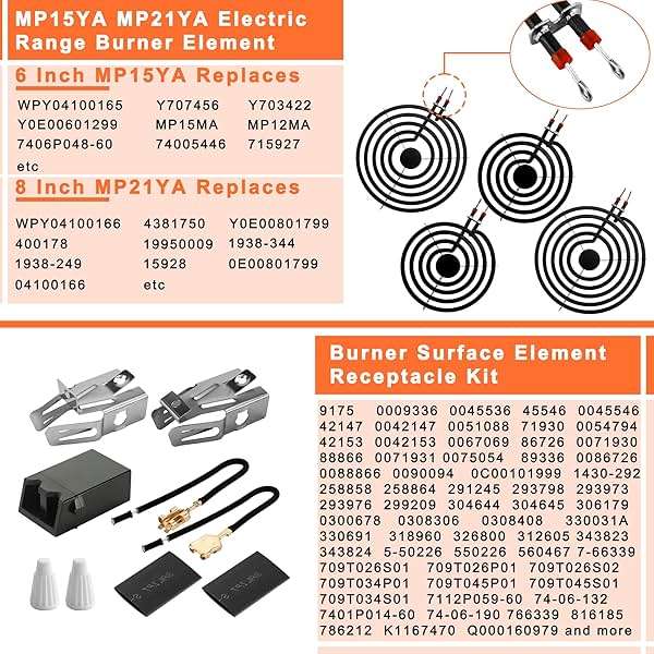 MP22YA Electric Range Burner Element Unit Set with 330031 Range Burner Receptacle Kit Fit for Ken-more Whirl-pool Frigi-daire May-tag Ranges/Stoves by Fetechmate - Image 5
