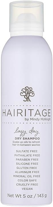 Hairitage Volumizing Dry Shampoo for Women - Adds Volume + Texture - For Dry, Dark, Blonde, Brunette + Oily Hair – Clean + Sulfate Free - Color Safe - Cherry + Amber Scent, 5oz - Product Image