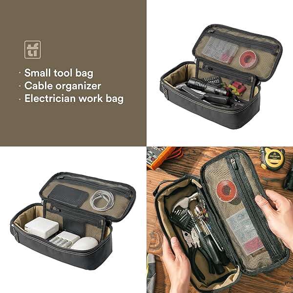 Tufformation Heavy Duty Small Tool Bag Pouch Portable Utility Organizer Case with Zipper Handle. Perfect for EDC, Motorcycle, Road Bike, Electricians & More - Image 4