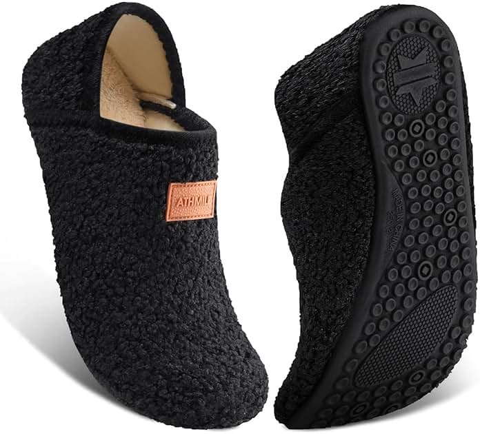 ATHMILE House Slippers for Women Men Indoor Barefoot Slippers Socks Furry Slip on House Shoes Cozy Comfy for Home Bedroom Travel Yoga - Product Image