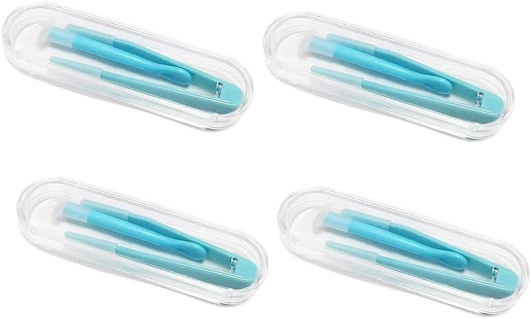 4Pcs Blue Contact Applicator,Contact Lens Remover Tool,Inserter/Remover+Tweezer with Soft Tip,for Contact Lens Cases Health and Household Contact Lens Care - Product Image