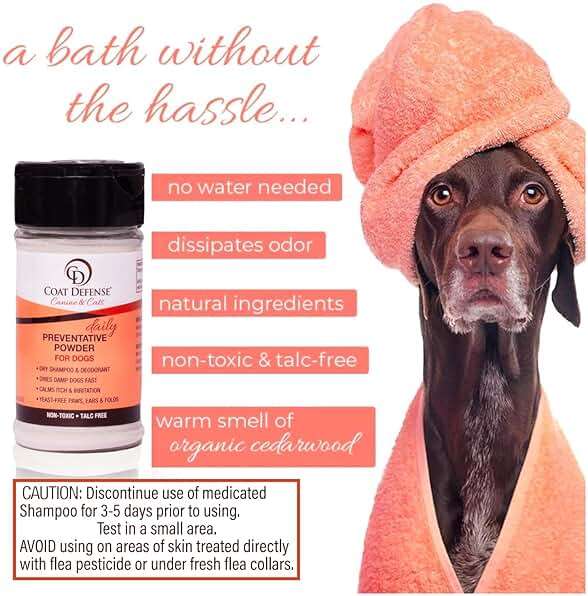 COAT DEFENSE Daily Preventative Powder | Made in USA | 3.5oz Waterless Dog Shampoo & Pet Deodorizer for Smelly Dogs | Provides Anti Itch Relief | Dog Dry Shampoo for Dry Itchy Skin - Image 3