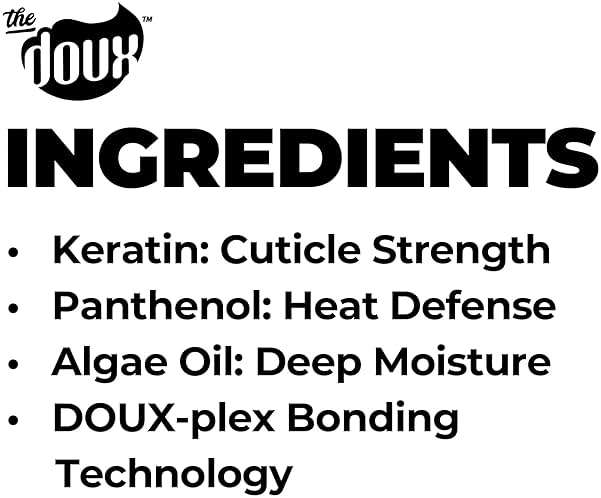 The Doux JUST GLAZE Silkening Blowout Primer – Anti-Frizz Heat Protectant for Hair with Keratin & Panthenol – Humidity Blocker for Blowouts & Silk Presses – Lightweight Formula, 4 oz - Image 4