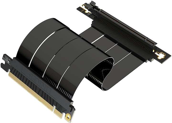 LINKUP PCIE 5.0 Riser Cable | for Vertical GPU Mount | Right Angle | Graphics Card GPU Ready | Usable with PCIe 4.0 & RX 9070/ RTX5090 | 20cm (Total Length: 24cm) - Image 1