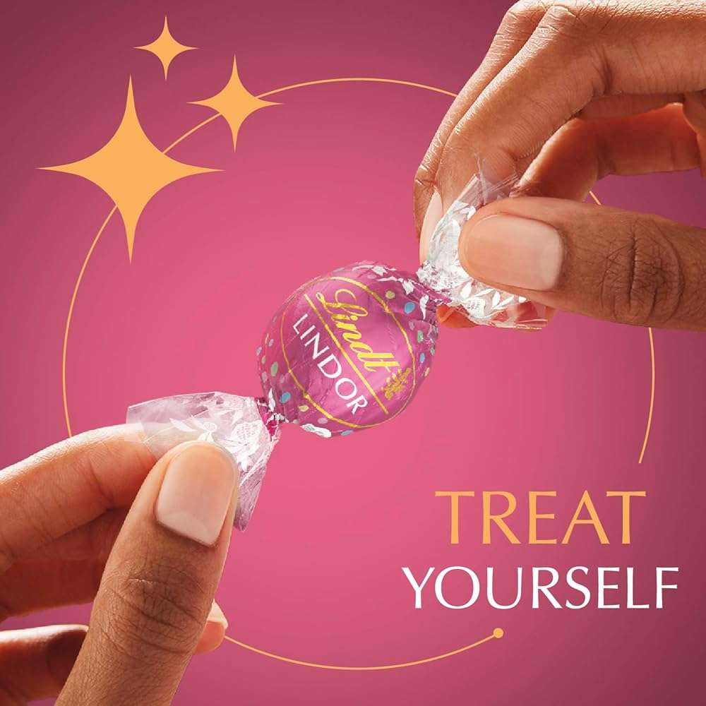 Lindt LINDOR Birthday Cake White Chocolate Truffles, White Chocolate Candy with Smooth, Melting Truffle Center, 5.1 oz. - Image 5