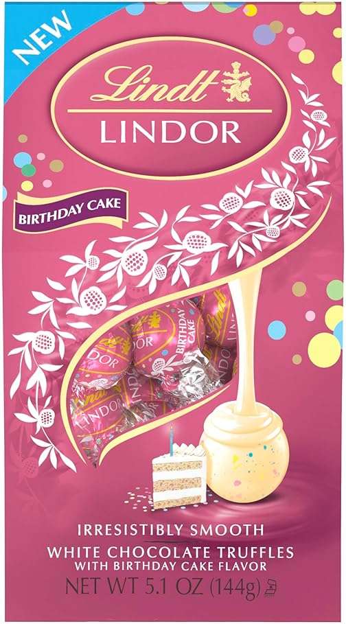 Lindt LINDOR Birthday Cake White Chocolate Truffles, White Chocolate Candy with Smooth, Melting Truffle Center, 5.1 oz. - Image 8