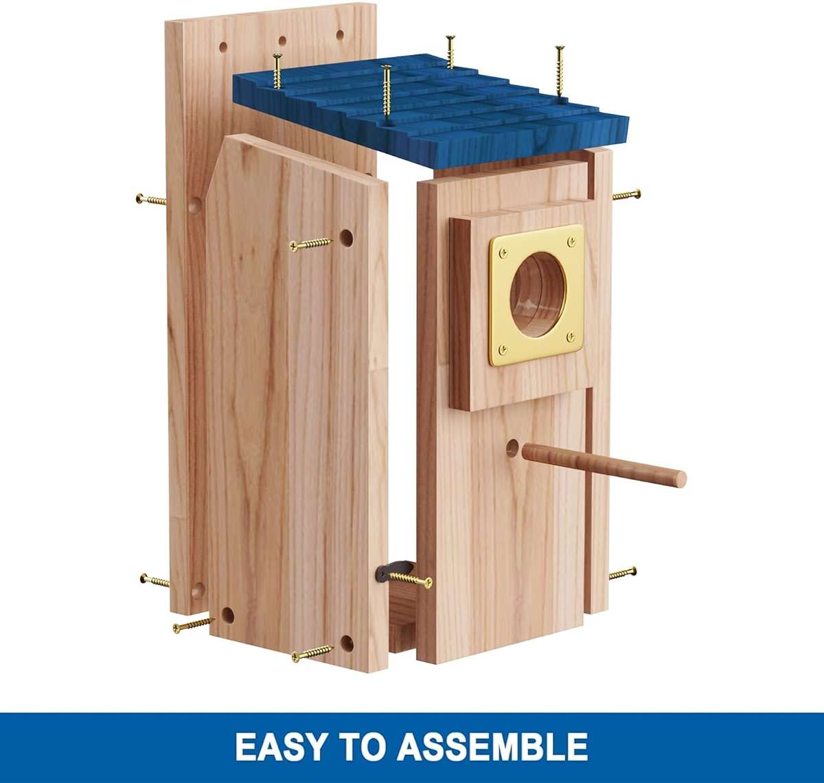 Bird Houses for Outside 2Pack with Copper Guard,Thicken Wooden Bluebird House Clearance Garden Country Cottages, Nesting Box for Finch Swallow Wren Chickadee Wild Bird Supplies, Easy to Assemble - Image 2