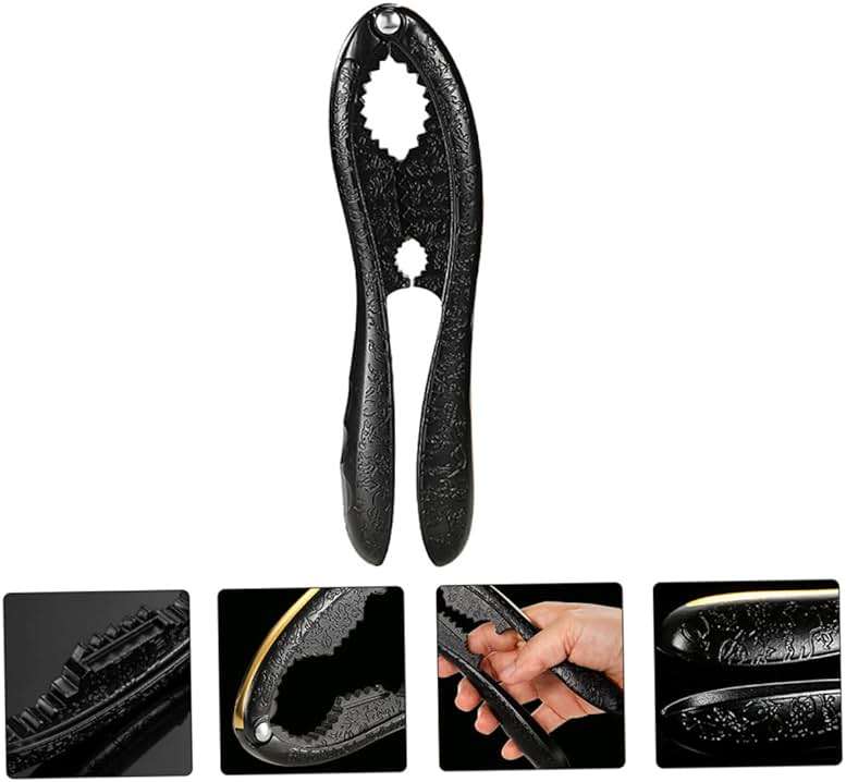 GRIRIW Walnut Shell Opener with Non-slip Grip Heavy Duty Nuts Clamp Seafood Tool Versatile for Nuts Crabs and Shellfish Material Black - Image 5