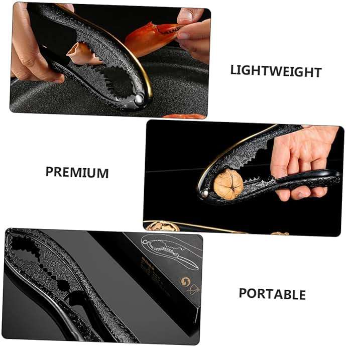 GRIRIW Walnut Shell Opener with Non-slip Grip Heavy Duty Nuts Clamp Seafood Tool Versatile for Nuts Crabs and Shellfish Material Black - Image 7