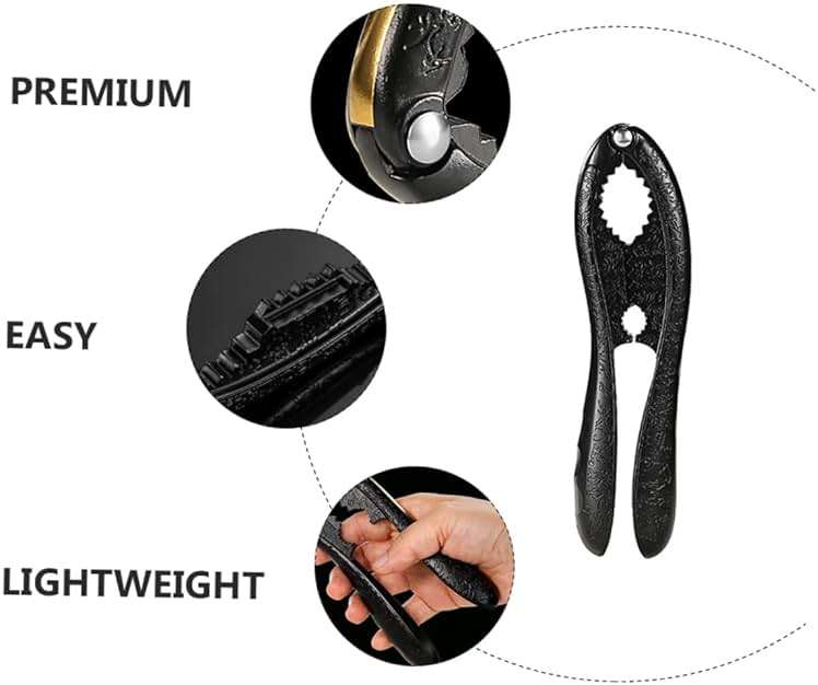 GRIRIW Walnut Shell Opener with Non-slip Grip Heavy Duty Nuts Clamp Seafood Tool Versatile for Nuts Crabs and Shellfish Material Black - Image 8