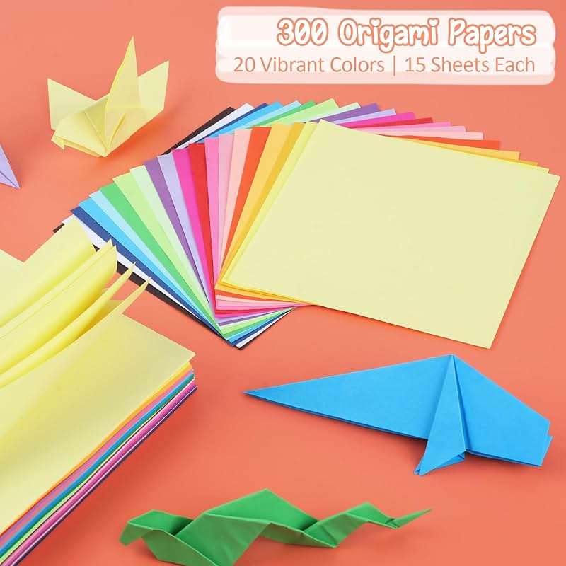 300 Sheets 6" Square Origami Paper, 20 Colors Origami Paper 6x6, Double Sided Color Origami Papers for Beginner, OrigamiPaper for Arts and Crafts - Image 5
