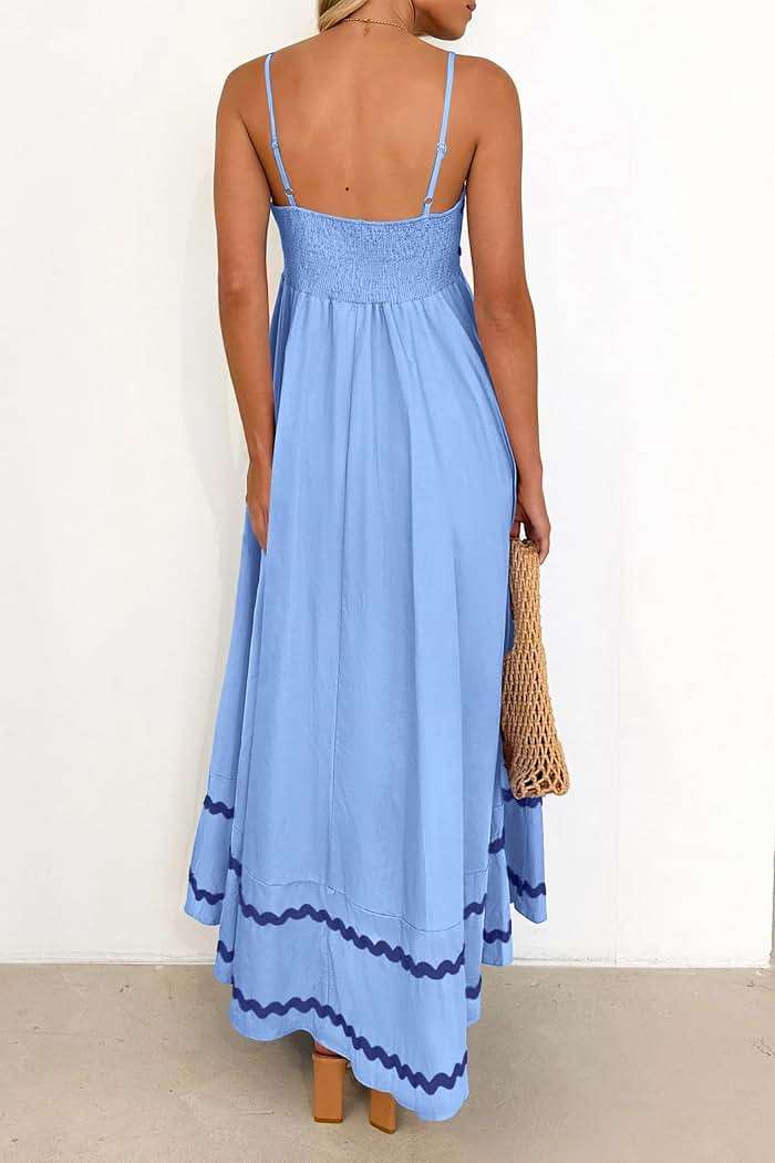 PRETTYGARDEN Women's 2026 Summer Flowy Maxi Dress Casual Sleeveless Spaghetti Strap Ruffle Beach Long Dresses - Image 2