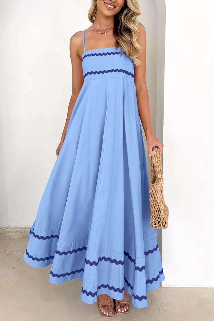 PRETTYGARDEN Women's 2026 Summer Flowy Maxi Dress Casual Sleeveless Spaghetti Strap Ruffle Beach Long Dresses - Image 8