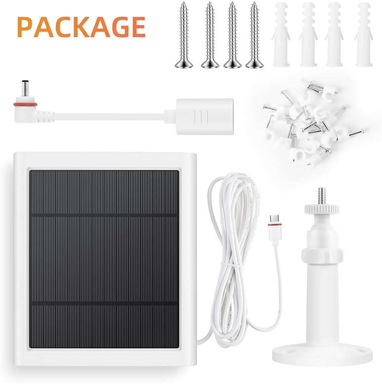 Solar Panel for Ring Camera, 3 Pack 4W Solar Charger Compatible with Rings Spotlight &All-New Stick Up Outdoor Cam Battery, 10ft Long Cable with USB-C to Ring Barrel Plug Adapter - Image 6