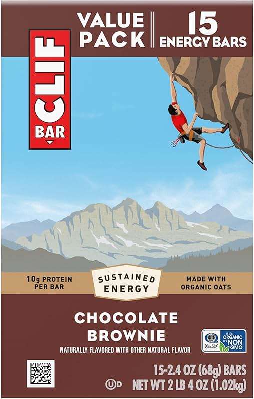 CLIF BAR - Energy Protein Bars - Chocolate Brownie - Made with Organic Oats - Energy Bars - Non-GMO - (15 Pack) - Image 12