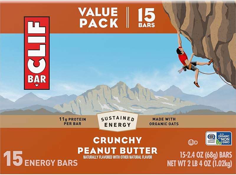 CLIF BAR - Energy Protein Bars - Crunchy Peanut Butter - Made with Organic Oats - Energy Bars - Non-GMO - (15 Pack) - Image 12