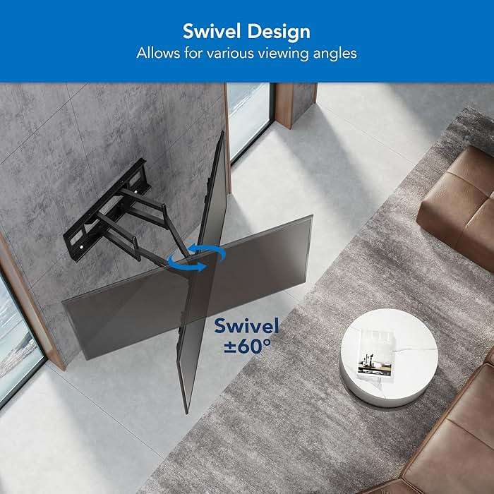 Mount-It! Heavy Duty XXL Full Motion TV Wall Mount for Extra Large TVs, max VESA 900x600, Holds up to 264lb, Swivel Tilt Extension Adjustable TV Mount for 60" 65" 75" 80" 85" 90" 98" 100" 115" 120 in - Image 3