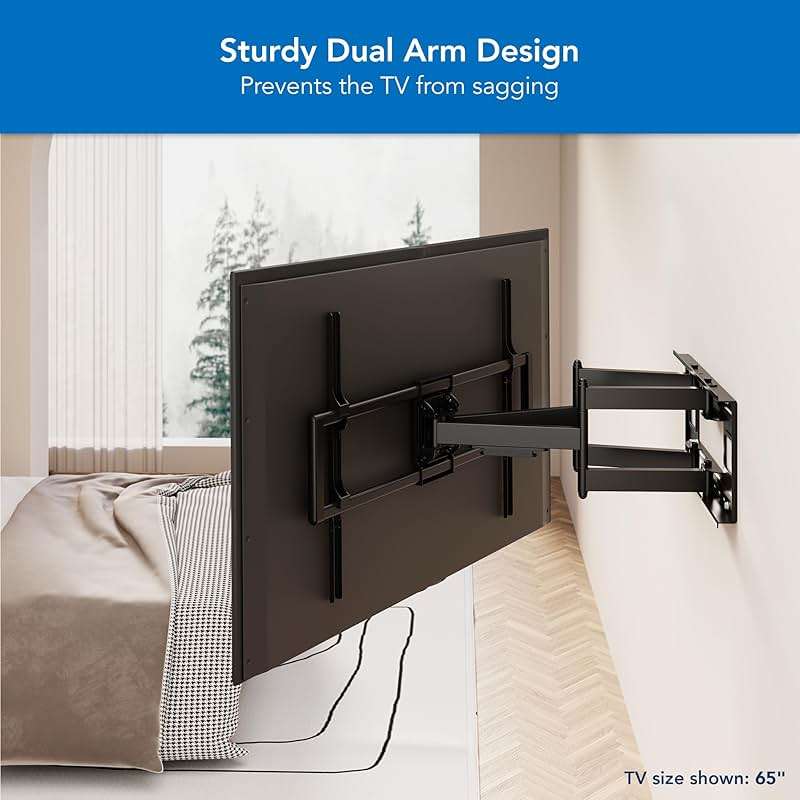 Mount-It! Heavy Duty XXL Full Motion TV Wall Mount for Extra Large TVs, max VESA 900x600, Holds up to 264lb, Swivel Tilt Extension Adjustable TV Mount for 60" 65" 75" 80" 85" 90" 98" 100" 115" 120 in - Image 4