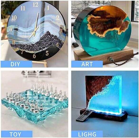 Deep Pour Epoxy Resin, 1.5 Gallon 2-4" Pour Depths Epoxy Resin Kit Crystal Clear High-Gloss No Bubble Self Leveling for DIY Molds Wood River Table Flower Preservation Top Mold Crafts Mix 2:1 Ratio - Image 6