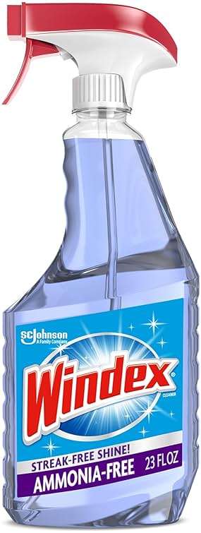 Windex Glass and Window Cleaner Spray Bottle, Ammonia Free, Packaging Designed to Prevent Leakage and Breaking, Surface Cleaning Spray, Crystal Rain Scent, 23 Fl Oz - Image 1