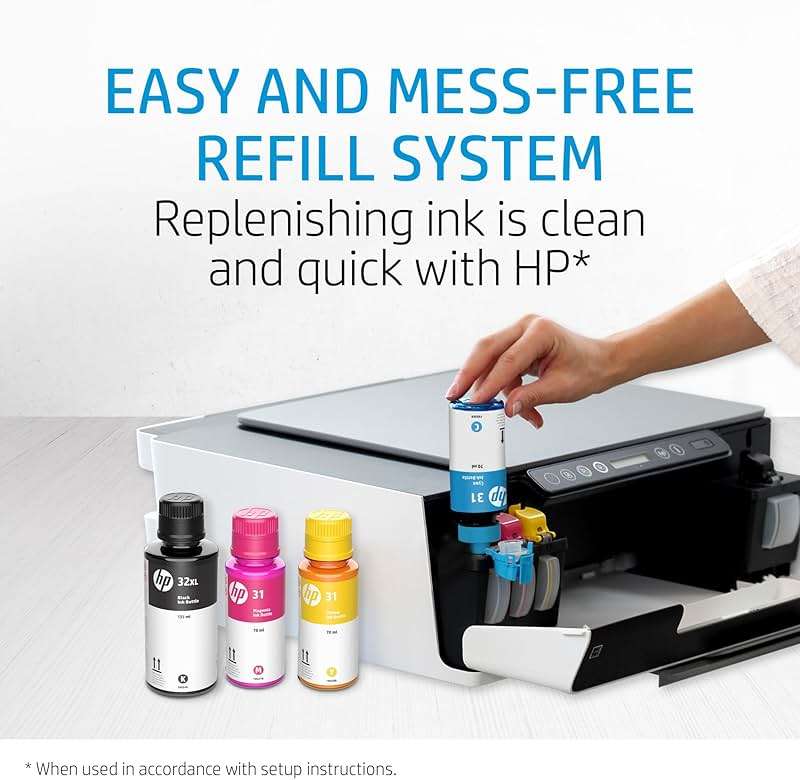 HP 31 Cyan, Magenta, Yellow Ink Bottles (3-Pack) | Works with Smart Tank 5000, 6000, 7000 and Smart Tank Plus 500, 600 Series | 9C228AN - Image 6