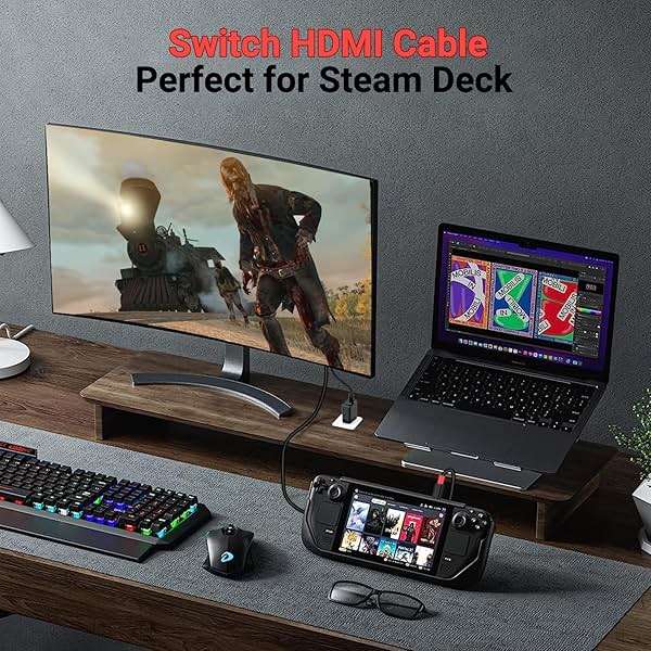 Boreguse USB C to HDMI Adapter Cable for Nintendo Switch Dock,6FT/1.8M Switch Docking Station for TV with 4K Switch Dock HDMI Cable, 100W Switch Charging Dock- Black with Red, Not for Switch 2 - Image 6