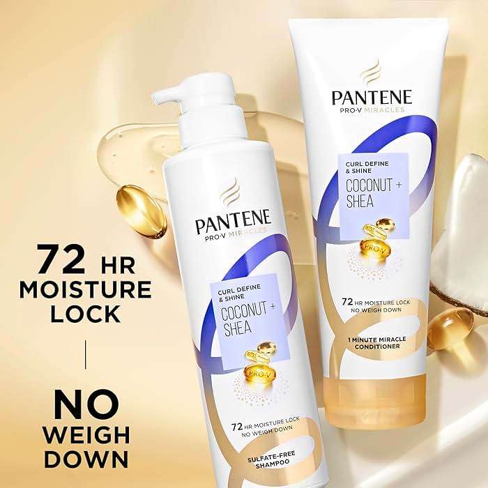 Pantene Pro-V Miracles Curl Define & Shine Coconut + Shea Sulfate-Free Shampoo 13.5 FL OZ - Image 8