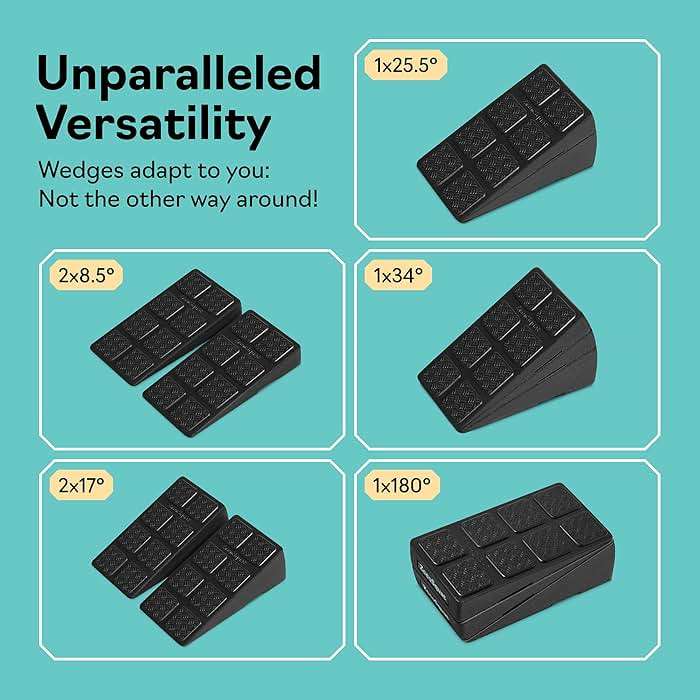 Squat Wedge Block Set of 3/5 - 960 LBS Capacity - Slant Board for Calf Stretching with 5 Stackable Angles - Calf Stretcher Slant Board - Workout Equipment - EPP Material for Exercise Equipment & Physical Therapy - Image 3