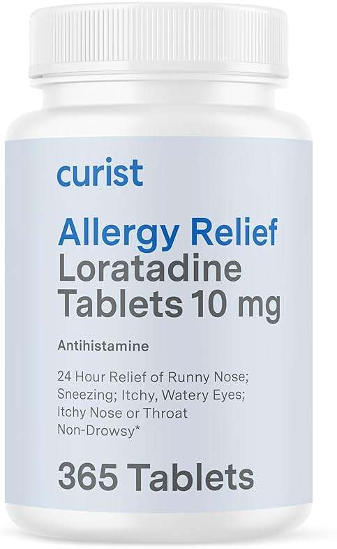 Curist Loratadine 10mg 365 Count - All Day Non Drowsy Allergy Medicine - 24 Hour Antihistamine Tablets for Runny Nose, Itchy Eyes, & Sneezing - Indoor & Outdoor Allergy Medicine for Adults - Image 1