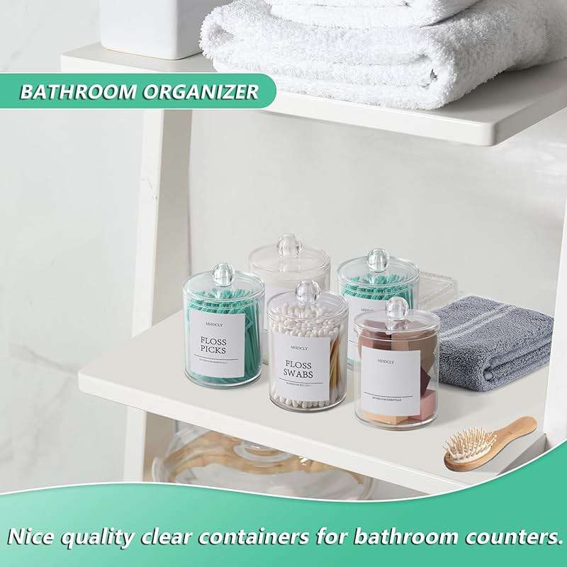 Bathroom Organizers and Storage,4 Pack Bathroom Accessories,Bathroom Decor,Home Decor,Bathroom Storage and Organization,Qtip Holder for Room Decor Aesthetic - Image 3