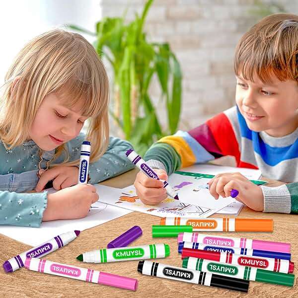 KMUYSL Washable Markers Bulk, Assorted Colors - Broad Line Conical Tip Coloring Markers for Kids, School Art Supplies & Back to School Supplies, Teacher Classroom Must Haves (16 Colors, 256 Pcs) - Image 2