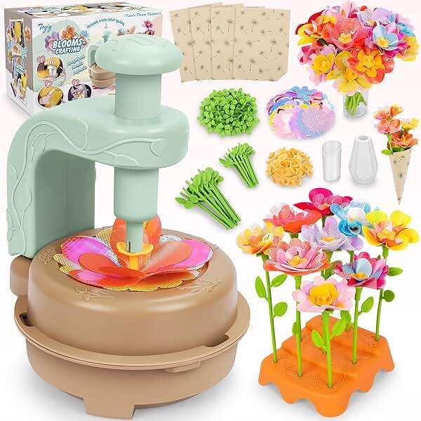 Fabric Flower Bouquets Toys, DIY Craft Kits Toys for Kids - Flowers Market Toy, Build Your Flower Bouquet, Arts & Crafts for 4+ Year Toddler Girl, Educational Activity Preschool B-Day Gifts - Image 1
